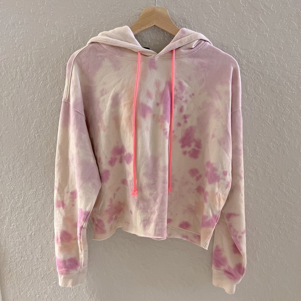 Womens tie die crop top hoodie size M